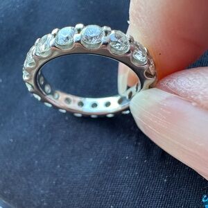 Diamond, platinum eternity band. Size 5.